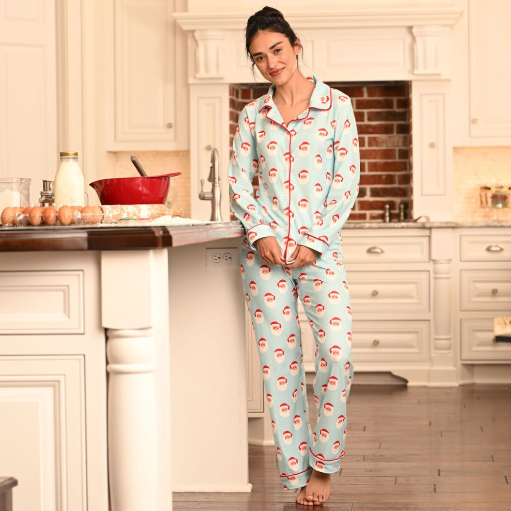 Christmas 2025 Pajamas- Vintage Santa- Button Down