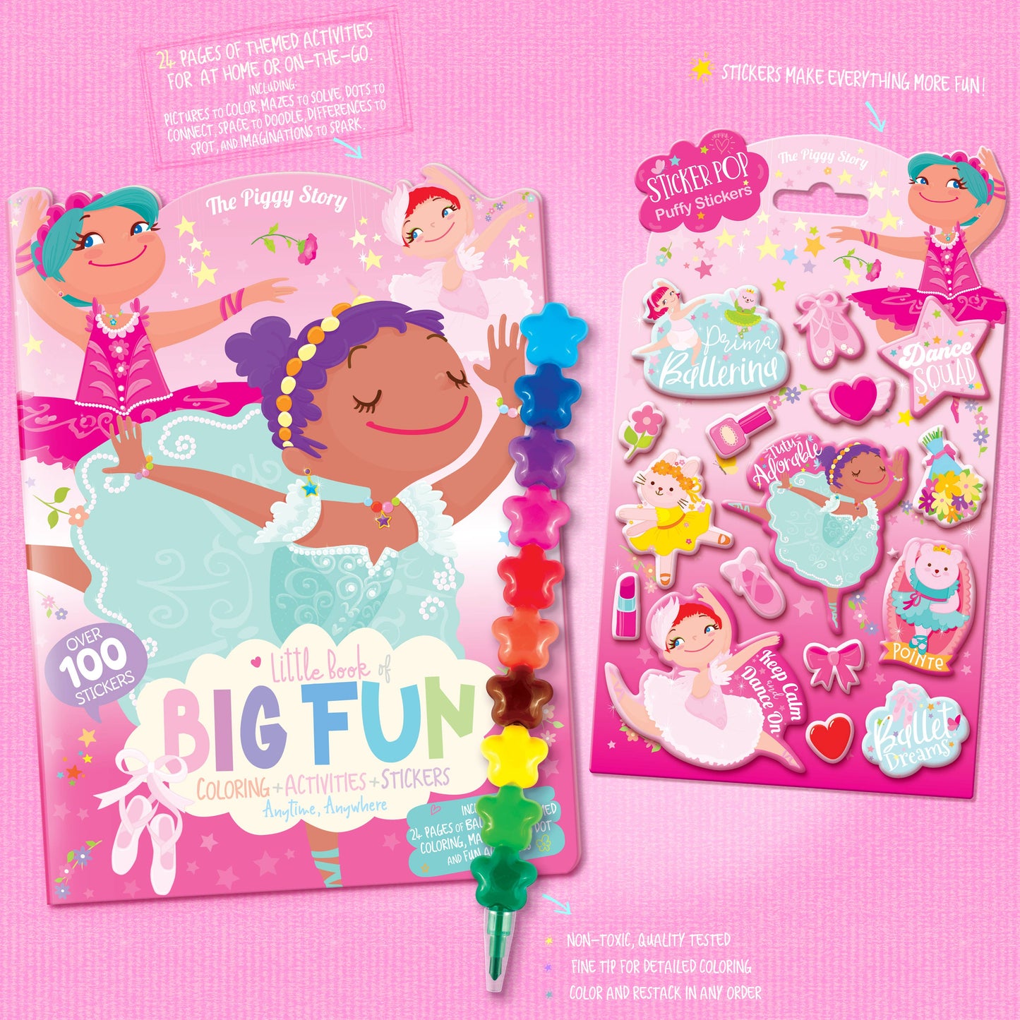 Ballet 3 Piece Gift Pack | Activity Book, Crayons, Stickers