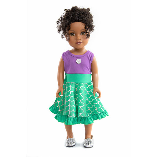 Princess - Doll Dress - Mermaid Twirl Clair's Corner
